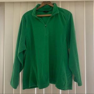 Lands end womens quarter zip green sweater pullover size 2X